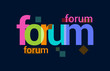 Forum Colorful Overlapping Vector Letter Design Dark Background
