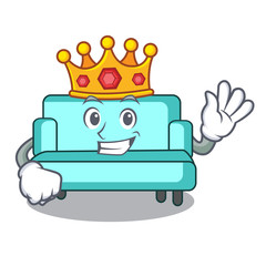 Sticker - King sofa mascot cartoon style