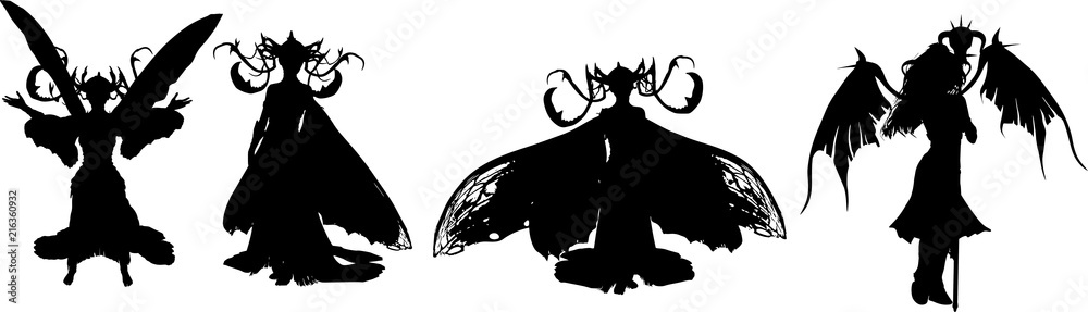 ファンタジー世界の悪魔のシルエット Boss Wall Mural Bo Actionplanet