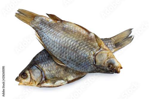 Fotografija Delicious dried fish, isolated on white background