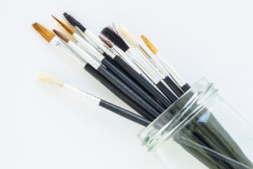 paint brush set tool art  on white background