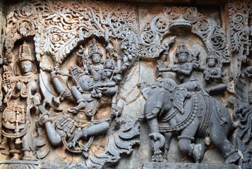 Wall Mural - Hoysaleswara temple, Halebidu, Karnataka, India