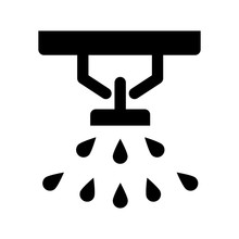 Sprinkler, Fire Extinguisher Solid Icon. Vector Illustration Isolated On White. Glyph Style Design, Designed For Web And App. Eps 10