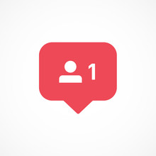 Vector Image Of Follower Notification Icon.