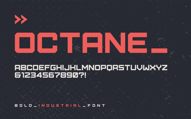 Wall Mural - Vector bold industrial style display font, modern blocky typefac