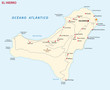 Vector road map of Canary Island gran el hierro