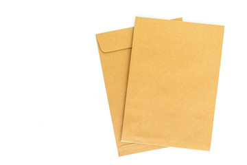 brown envelope letter on white background