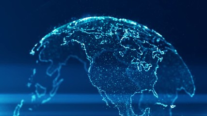 Global business and communication concept, abstract animation