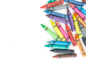 crayon drawing border multicolored background