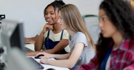 Students in a computer science class