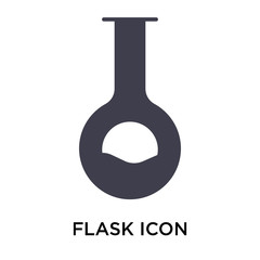Sticker - Flask icon vector sign and symbol isolated on white background, Flask logo concept