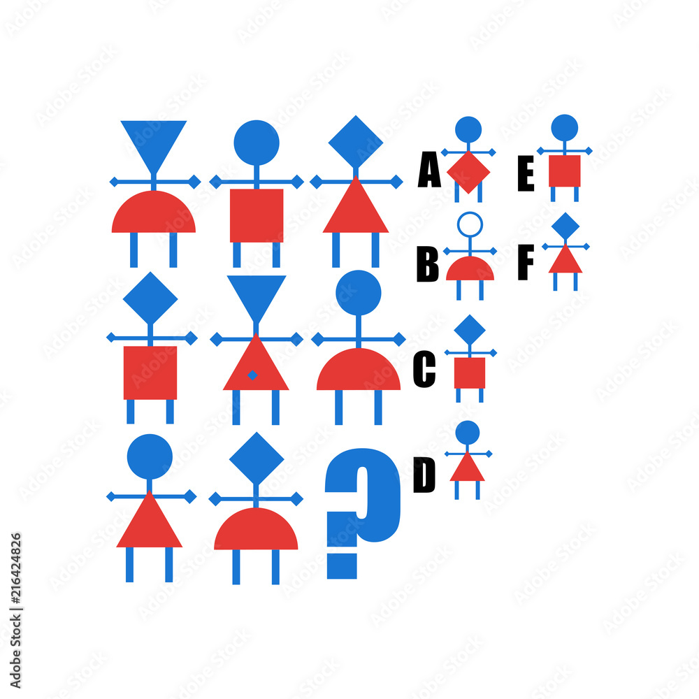 IQ test. Choose correct answer. Logical task, educational game for kids ...