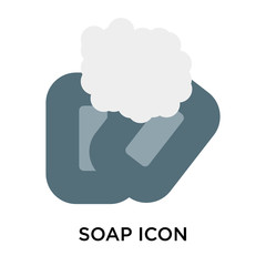 Sticker - Soap icon vector sign and symbol isolated on white background, Soap logo concept