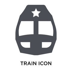 Wall Mural - Train icon vector sign and symbol isolated on white background, Train logo concept