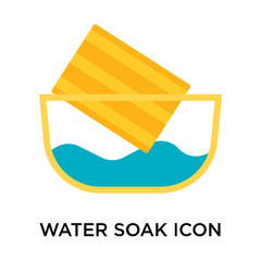 Sticker - Water soak icon vector sign and symbol isolated on white background, Water soak logo concept