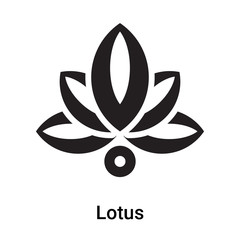 Lotus icon vector sign and symbol isolated on white background, Lotus logo concept