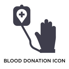 Canvas Print - Blood donation icon vector sign and symbol isolated on white background, Blood donation logo concept