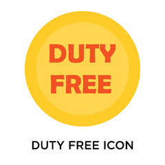 Poster - Duty free icon vector sign and symbol isolated on white background, Duty free logo concept