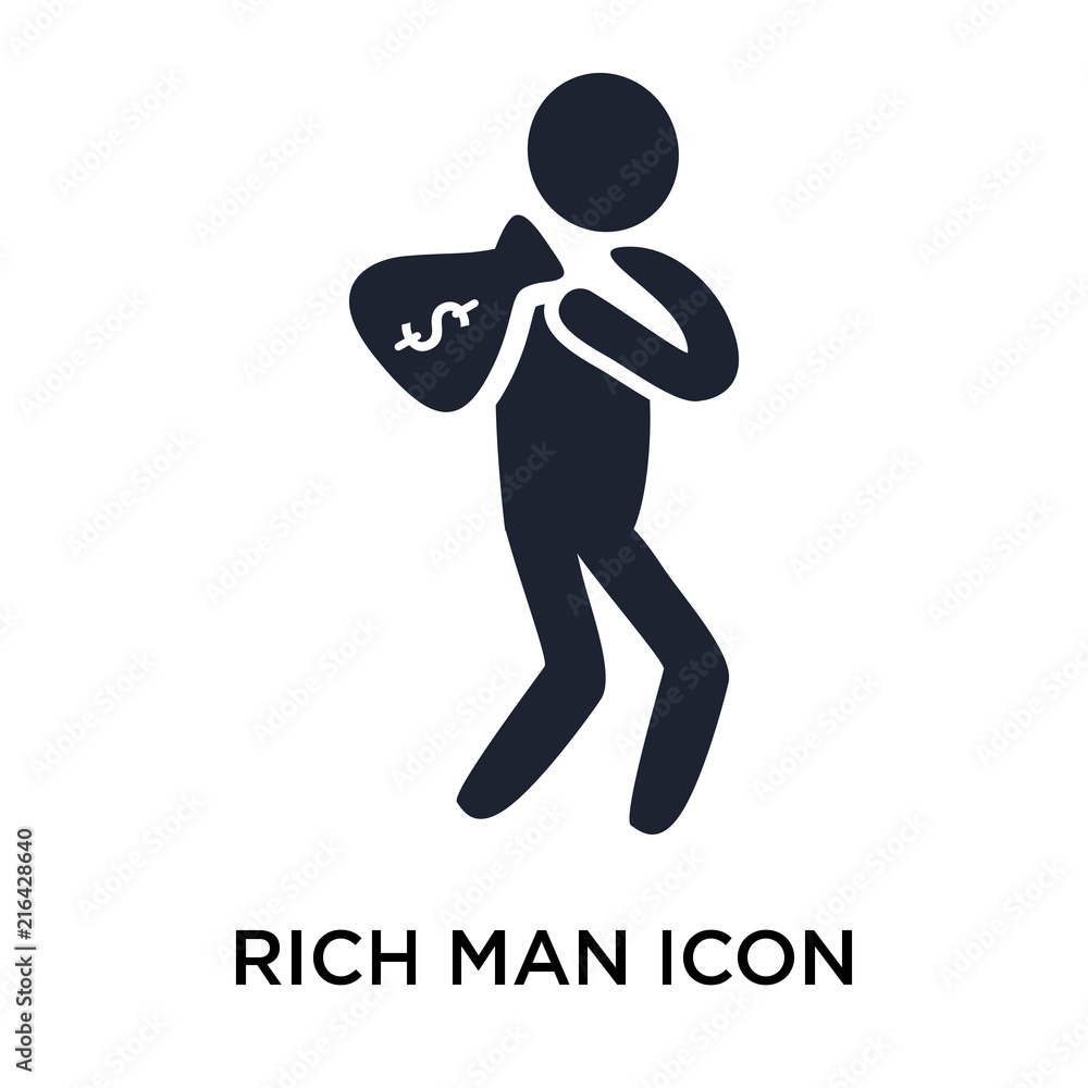 Rchman Icon Rich man icon vector sign and symbol isolated on white background, Rich ...
