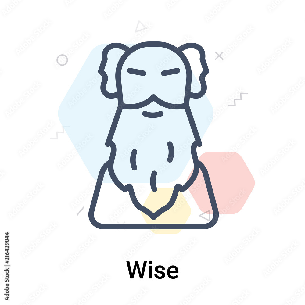Wise icon vector sign and symbol isolated on white background, Wise ...