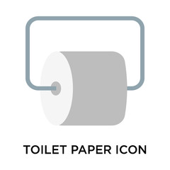 Canvas Print - Toilet paper icon vector sign and symbol isolated on white background, Toilet paper logo concept