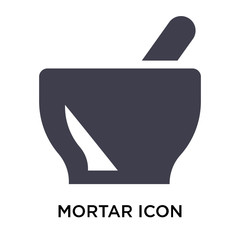 Poster - Mortar icon vector sign and symbol isolated on white background, Mortar logo concept