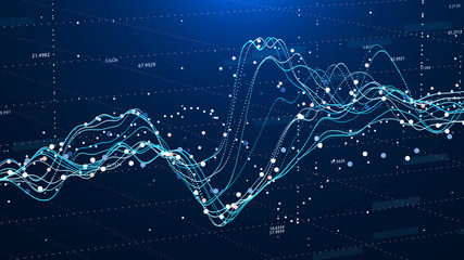 Wall Mural - Stock market chart. Business Graph. Investment graph. Abstract financial chart. 3D rendering.