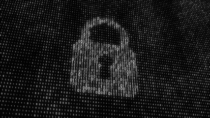 Wall Mural - cyber security concept. abstract digital background. binary code. green color. 3d rendering.