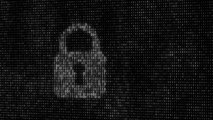 Wall Mural - cyber security concept. abstract digital background. binary code. green color. 3d rendering.