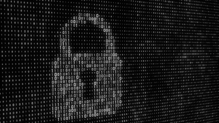 Wall Mural - cyber security concept. abstract digital background. binary code. green color. 3d rendering.