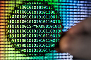 binary code screen