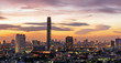 metropolis cityscape on sunrise twilight skyline and cloudscape