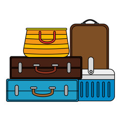 Poster - suitcases with cooler and handbag