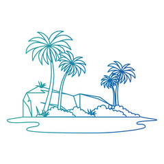 Sticker - tree palms scene icon