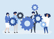 © Rawpixel.com - Characters of business people holding cogwheels illustration