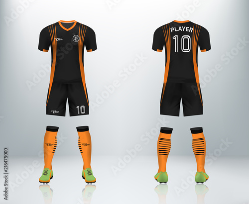 black and orange soccer jersey