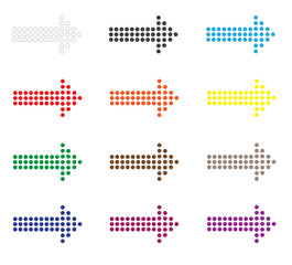 Wall Mural - set of dot arrows icon on white background. flat style. set of colored arrows sign. dot arrows for y