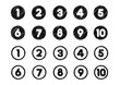 chalk drawing number icon set (from 1 to 10)