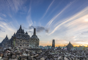 Wall Mural - Plaosan temple sunrise, taken in August 2018