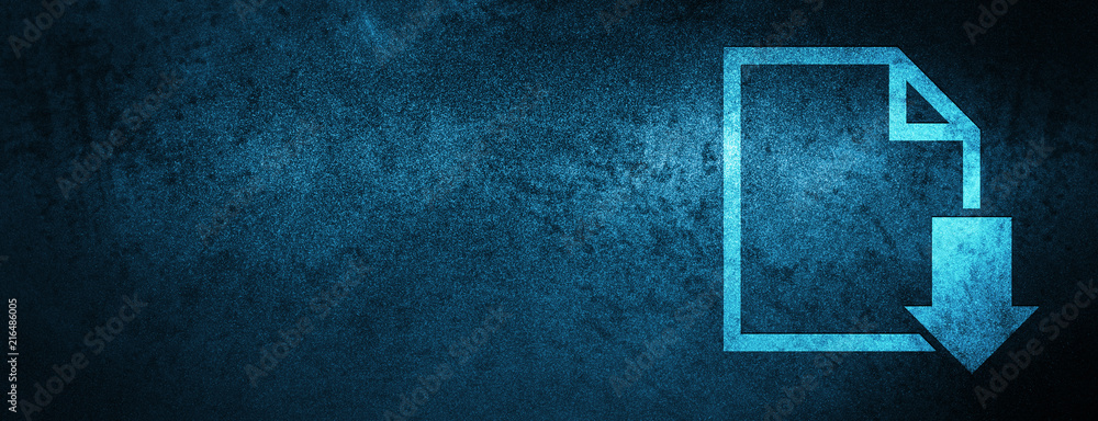 Download document icon special blue banner background - obrazy, fototapety, plakaty 