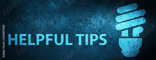 Fotomural Helpful tips (bulb icon) special blue banner background