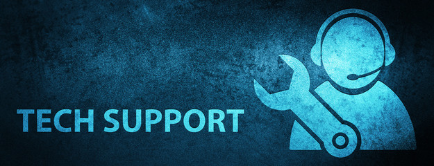 Wall Mural - Tech support special blue banner background