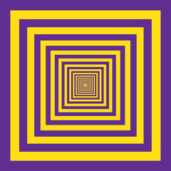 Wall Mural - Purple and yellow square illusion