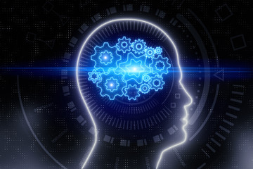 Wall Mural - digital cogs background