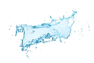  blue water splash isolated on white background