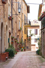  Ulica w Pienza, Toskania
