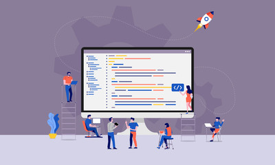 Wall Mural - teamwork developer programmer