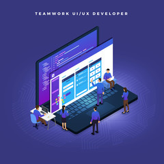 Wall Mural - teamwork ui / ux developer