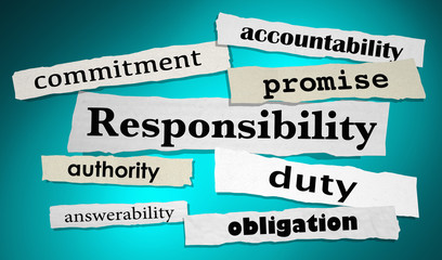 responsibility duty obligtation headlines 3d illustration