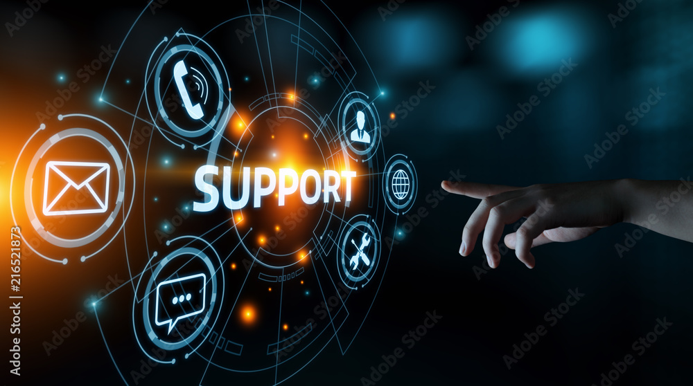 Technical Support Center Customer Service Internet Business Technology Concept - obrazy, fototapety, plakaty 